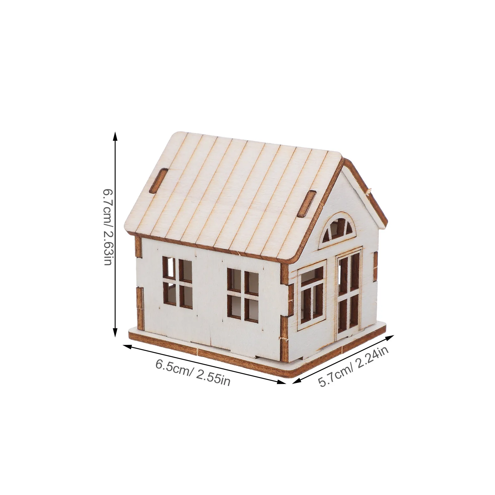 Kit Casa in Legno Fai-da-Te, Miniatura Non Finita, Puzzle 3D per Decorazione Casa, Ornamento da Scrivania, Artigianato, Villaggio Natalizio