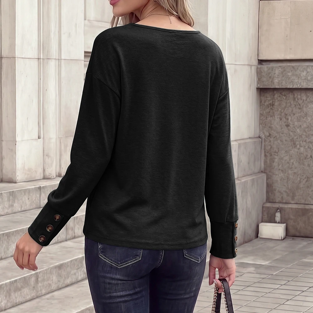 womens-solid-color-for-v-neck-brushed-top-with-long-sleeves-for-summer-beach-holiday-cycling-fitness-regular-fit-polyester