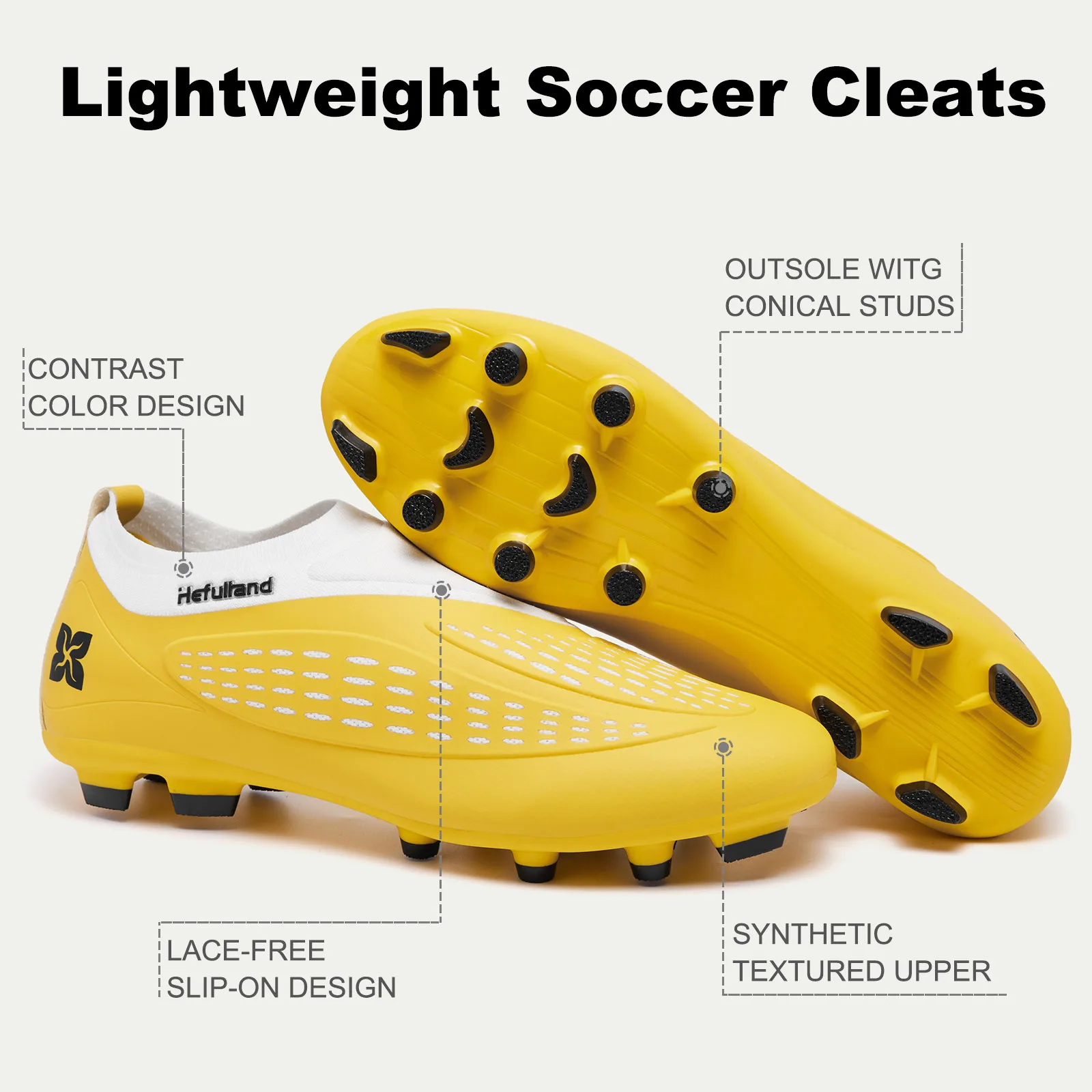 Men's Soccer Cleats Professional Breathable Outdoor Athletic Training Football Shoes for FG/AG