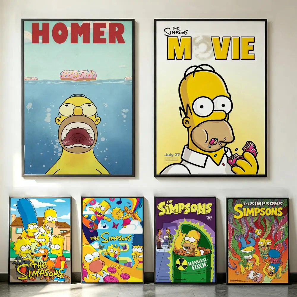 anime The Simpsons Poster Poster HD Trendy SelfAdhesive Wall Art Print For Living Room Bedroom Dorm Office Home Gift