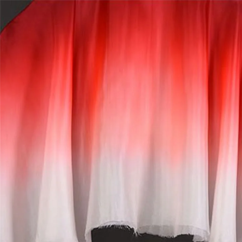 AEB0-حجاب مروحة الرقص الملون المصنوع يدويًا حجاب الرقص الشعبي للنساء زوج واحد من طبقتين حجاب الرقص الحريري الخفيف صبغ اليد (1L + 1R) #4