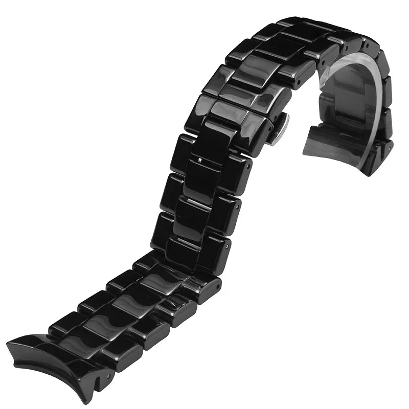 Black Ceramic Strap and Case Set for Armani AR1400 AR1410 AR1451 AR1452 Ceramic Strap and Case Watch Accessories