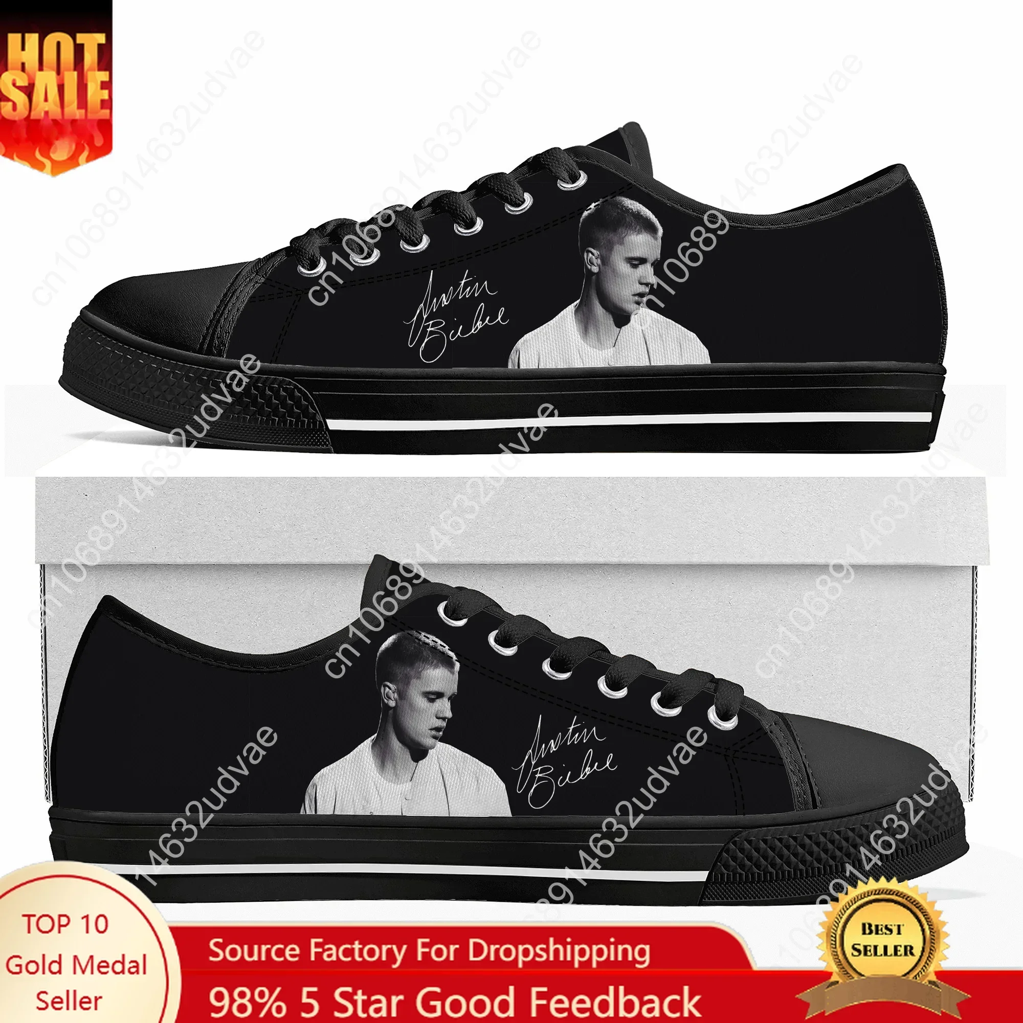 

Justin Bieber Low Top High Top Sneakers Mens Womens Teenager High Quality Canvas Sneaker 3D Print Casual Shoes Personalized Shoe
