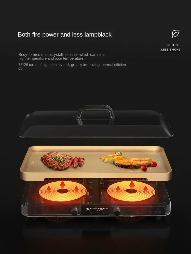 

IH double stove household multi-functional cooking pot barbecue barbecue hot pot electric grill pan chafing dishpanela eletrica