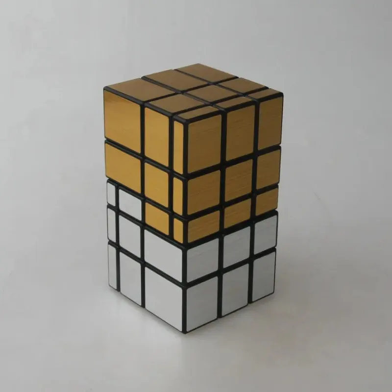 CubeTwist 3x3x5 Conjoined Mirror Blocks Black Silver Gold Magic Cube Educational Toy Special Toys