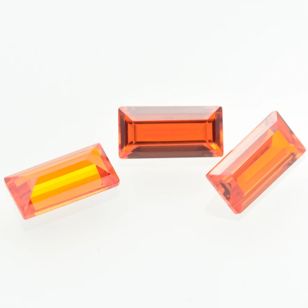 1.5x2~3x5mm Orange Rectangle Baguette Cut CZ Stone Synthetic Gems Cubic Zirconia For Jewelry Size DIY for Jewelry