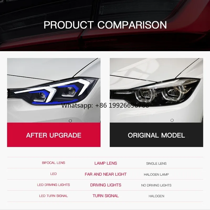 

F30 Upgrade Headlight for BMW 3 Series 318i 320i 325i 328i 330i 335i F35 2012-2019 LED Projector Front Lamp DRL Dynamic Modified