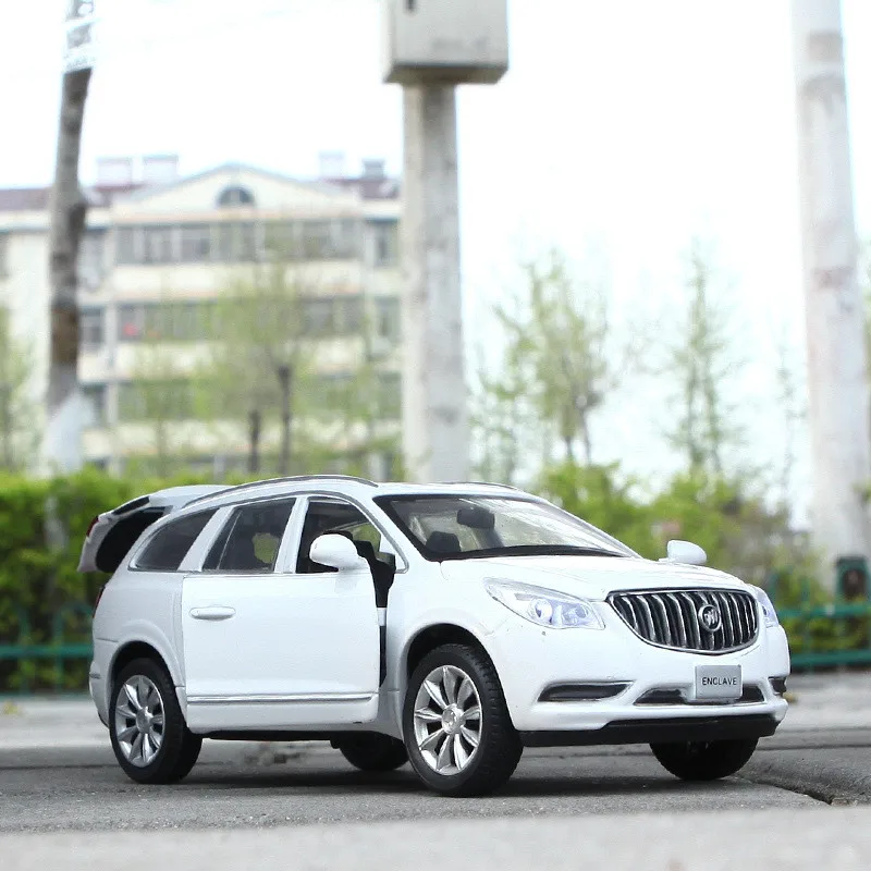 1:32 Buick Enclave SUV Alloy Car Model Diecast Metal Toy Vehicles Car Model Sound and Light High Simulation Collection Gift