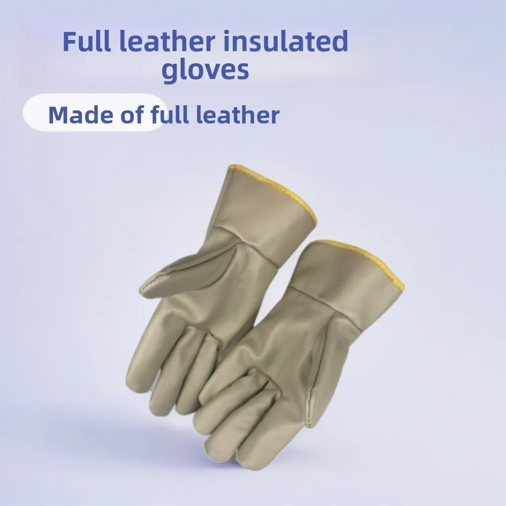 

Full-Grain Cowhide Full-Leather Short Welding Gloves Heat Resistant Labor Protection Safety Mitts Drivers Welders Applications