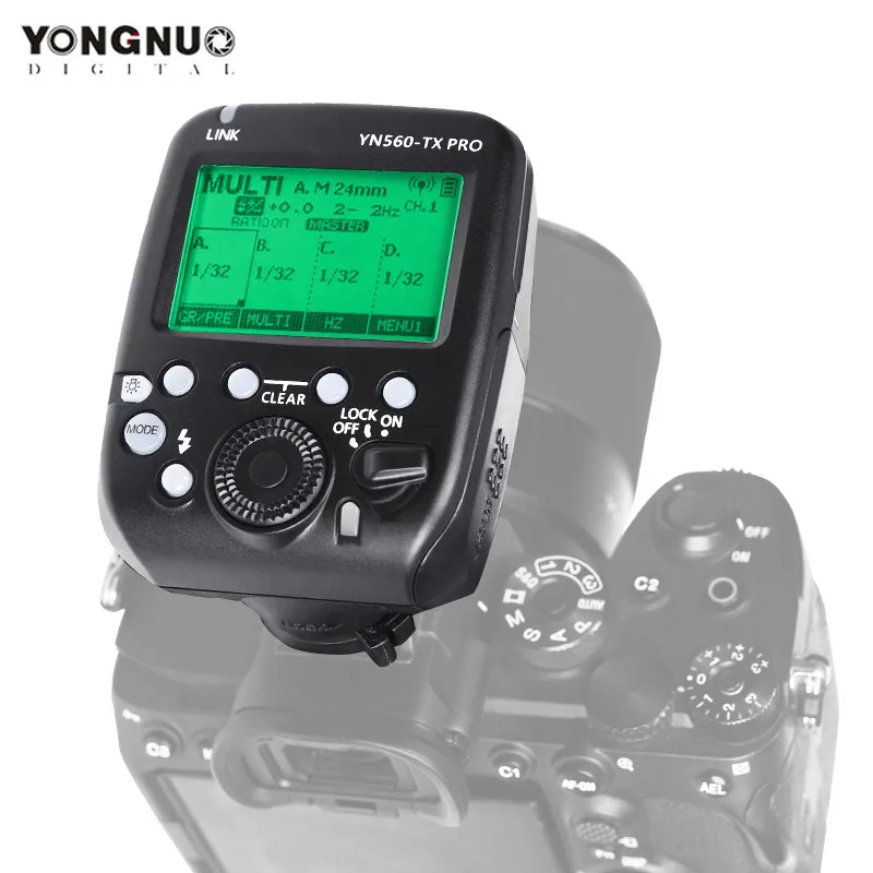 Беспроводной высокоскоростной синхронный TTL-триггер YONGNUO YN560-TX PRO 2.4G для Canon, Nikon, Sony (совместим с YN200, YN560III, YN560IV, YN720)