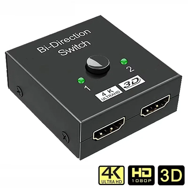 HDMI-compatible Splitter Direction Switch HDMI-compatible Switch Bi-Direction 2.0 Splitter 1x2/2x1 Adapter 2 In 1 Out Converter