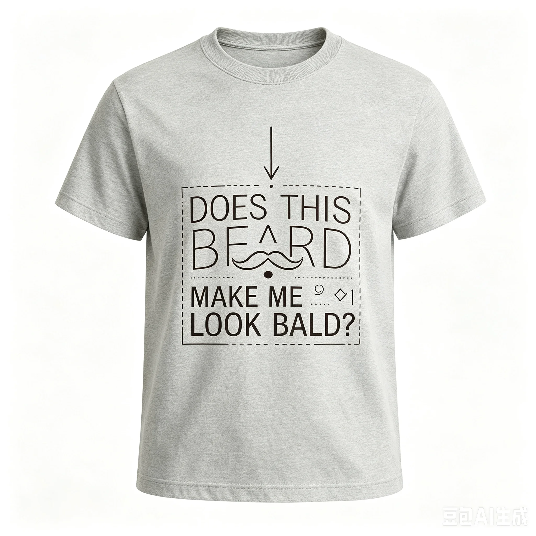 Does This Beard Make Me Look Bald Graphic T Shirt Men Funny Beard Lover Barbershop Humor Crew Neck Sleeve Unisex Tee
