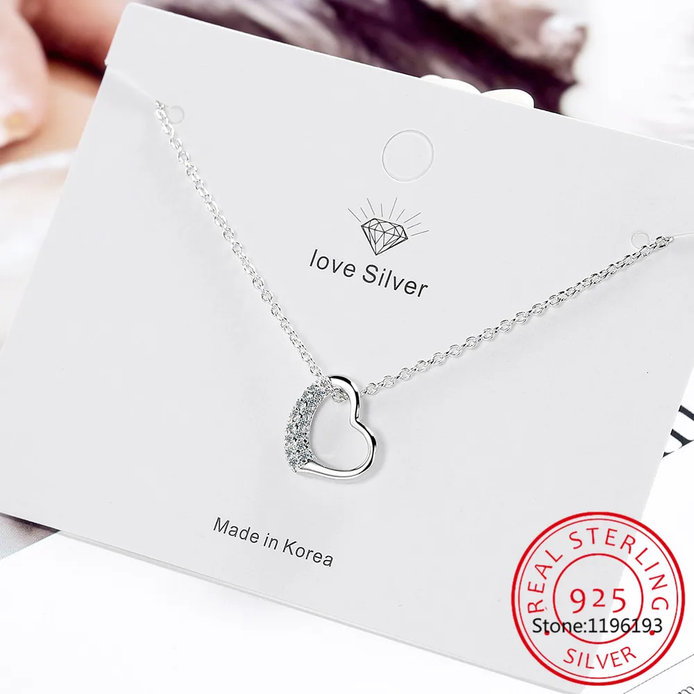 Heart Necklace for Women D Color VVS1 Moissanite 925 Sterling Silver Minimalist Heart Pendant Necklace Engagement Jewelry MSN019