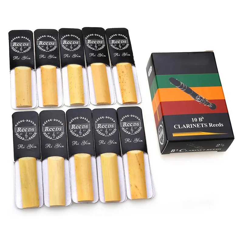Cañas para clarinete Sib 2.0 2.5 3.0 Cañas tradicionales para clarinete principiante Paquete de 10 con caja para clarinete principiante y jugador