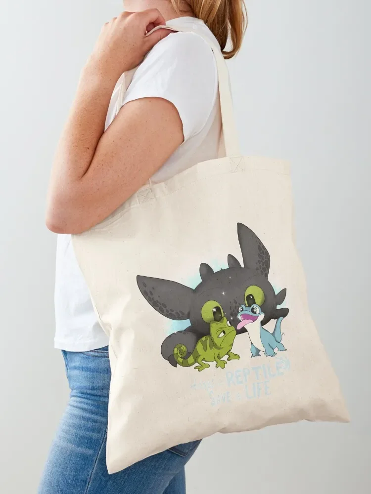 Adopt a Reptile_ Tothless, Pascal and Bruni Togheter! Tote Bag woman shopping bag Gift bag