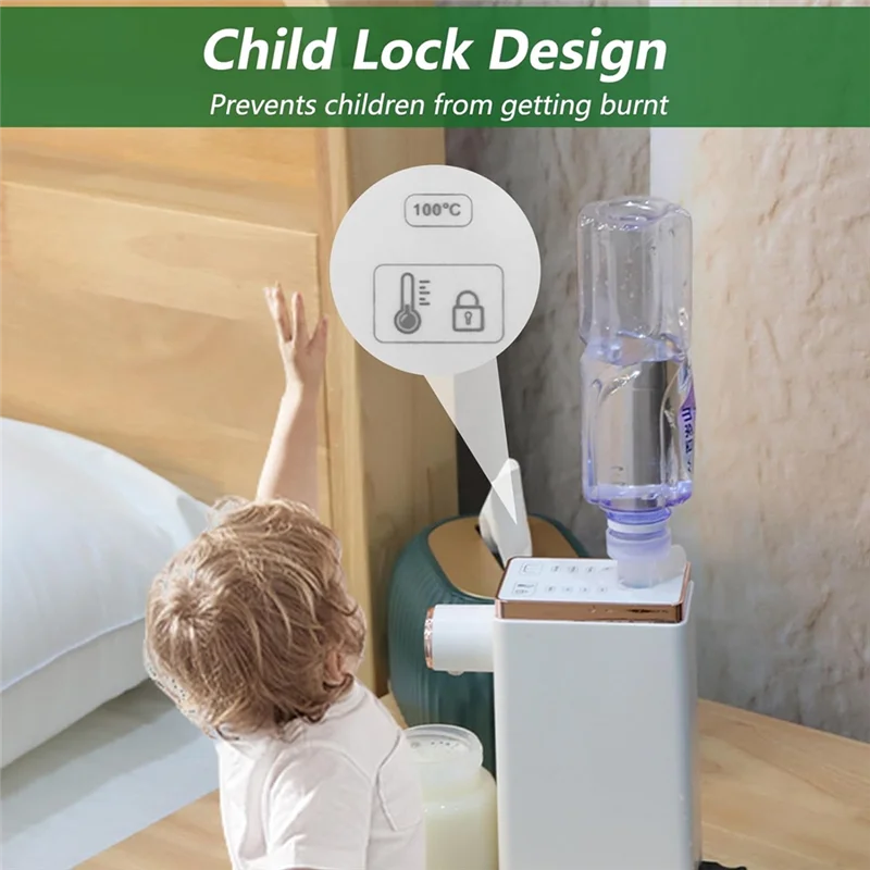 A49I-Dispenser Air Panas Instan, Dispenser Air Panas Portabel untuk Membuat Teh, Kopi Instan, Layar Sentuh LED Steker UE