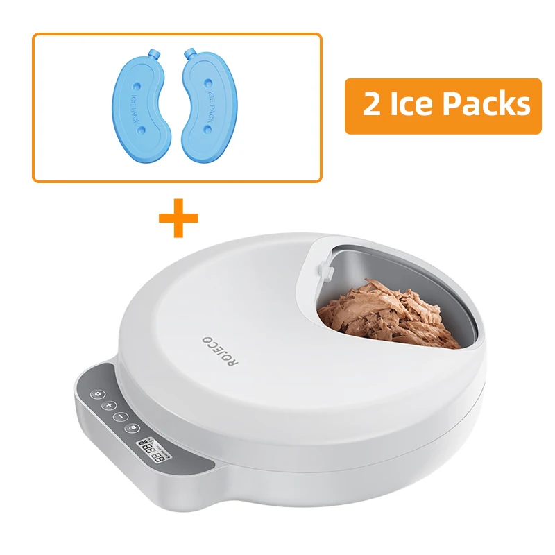 ROJECO 4-maaltijden draadloze automatische kattenvoeder voor natte, droge voeding, voedseldispenser voor katten, honden, multifunctionele slimme huisdiervoeder