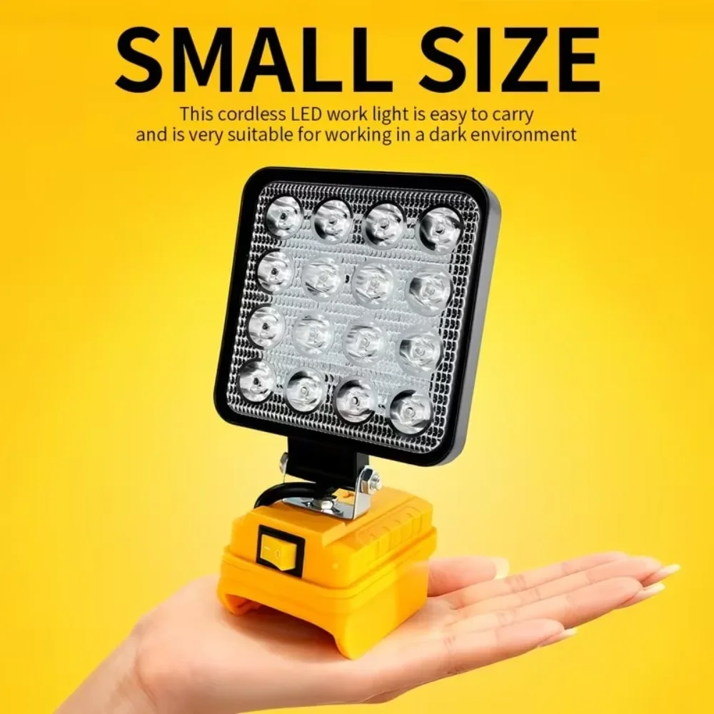 90W LED-Flutlicht-Arbeitsleuchte für DEWALT 18V 20V Akku, kabellose Großflächenlampe für Garage, Werkstatt, Baustelle, Wartungs- und Reparaturarbeiten – Detail 12