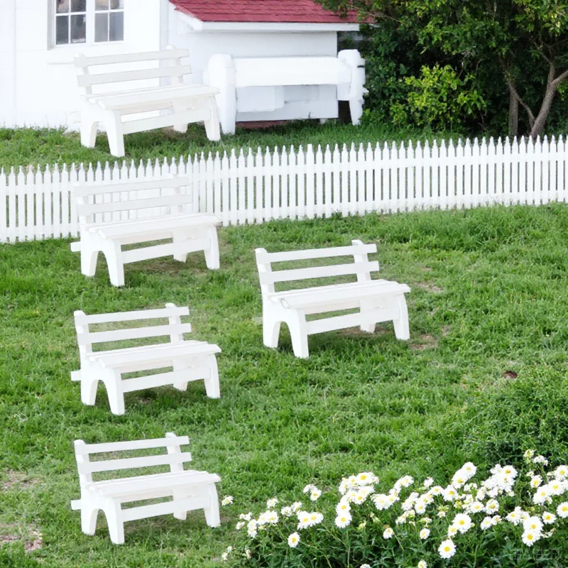 

5Pcs Mini Wooden Bench Hollow Lightweight Durable for Home Decoration Garden Ornament Miniature Landscape Display Desktop