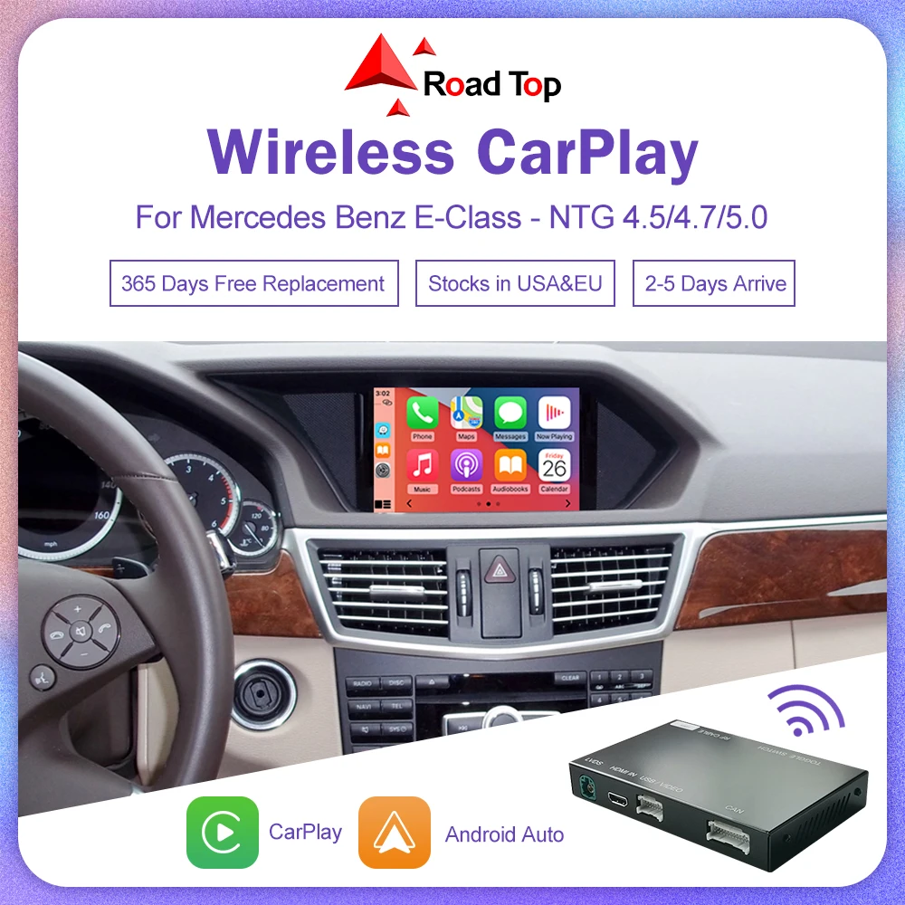 Wireless CarPlay for Mercedes Benz E Class W212 E Coupe C207 2012-2016 with Android Auto Mirror Link AirPlay Rear Camera GPS Car