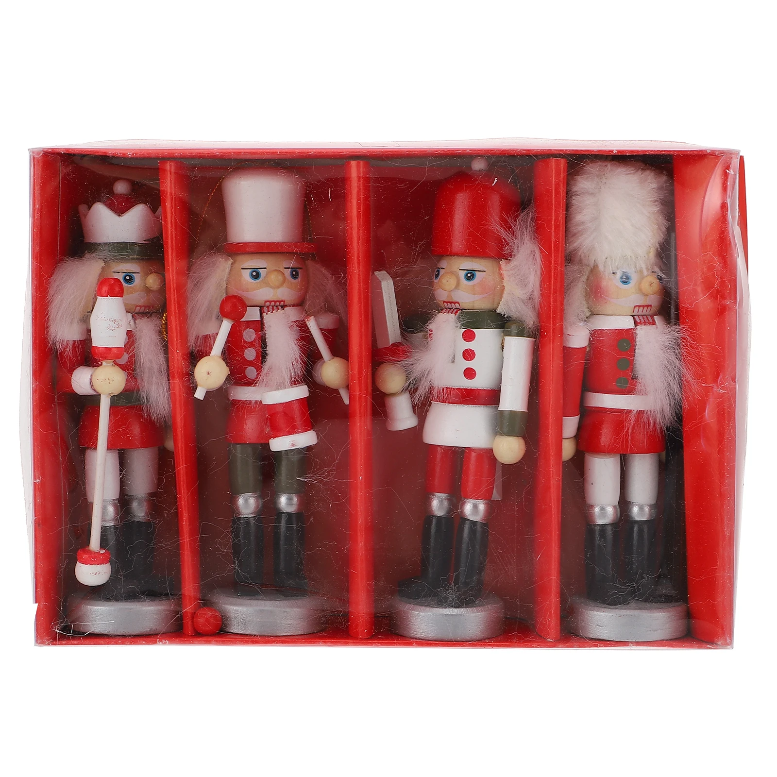 

4Pcs Nutcracker Soldier Wooden Christmas Ornaments Vintage Xmas Decoration Festival Gift Home Party Decor Christmas Party Decor
