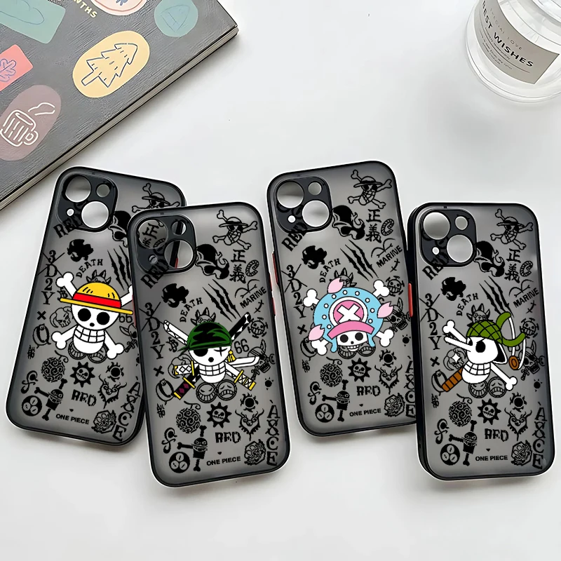 New O-One Pieces Skull Logo Phone Case For Oppo A6 A59 A98 A38 A58 A78 A76 A57 A17 A55 A94 A74 A54 A16K A16 Pro 5G Matte Cover
