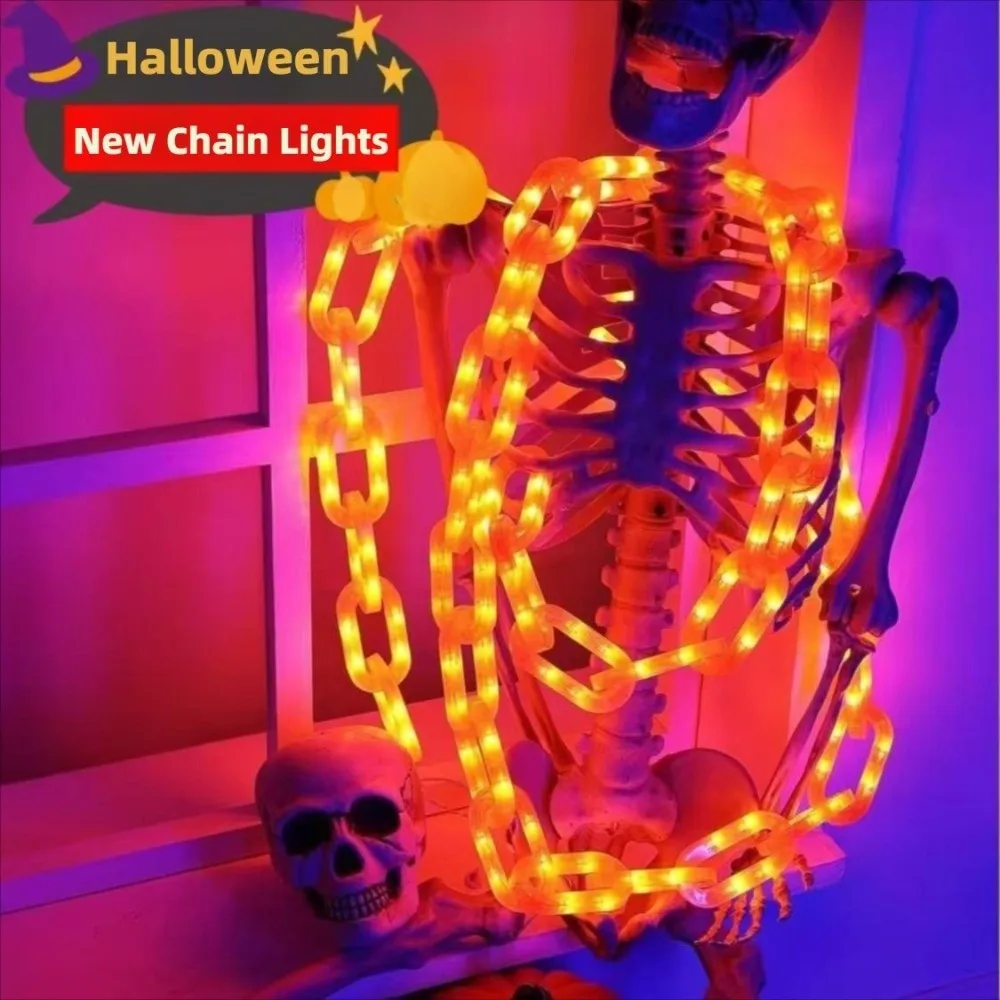 

Plastic Halloween Chain Lights 2/300cm Solar/Battery Powered Luminous Halloween Chain Props Hanging Scary String Lights Party