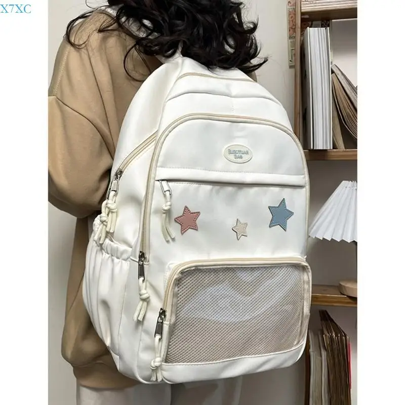 X7XC Cartoon Nylon Backpack School Book Bag for Teen Girls, Women Travel Daypack