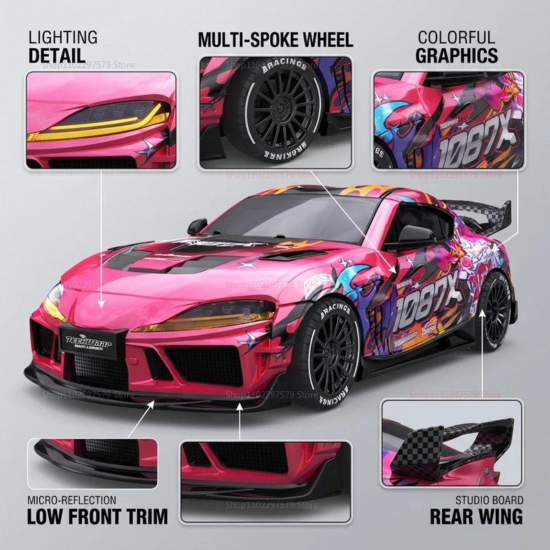1:43 Scale 20KM/H RC Drift Car 1087X Full Proportional 2.4G Remote Control Mini Racing Drifting Vehicle Hobby Toy For Kid Adults