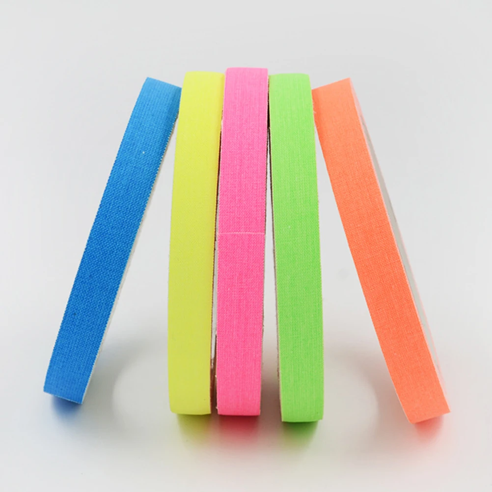 

5 Rolls Fluorescent Uv Cotton Glow In The Dark Luminous Adhesive Tape Yellow Green Pink Wall Prop Repair
