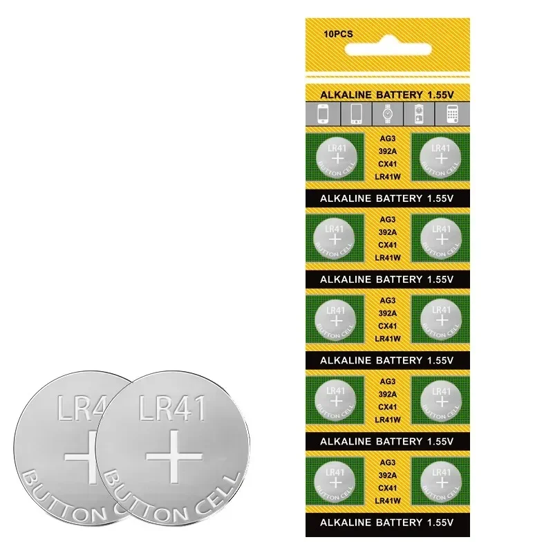 

10-200PCS AG3 LR41 Button Batteries Coin Cell Batteries 1.5V Alkaline Button Cell Battery for Watch Toy Clock Car Remote Control