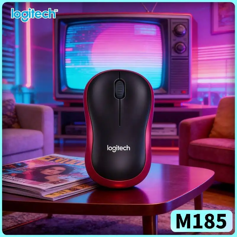 Logitech M185 Wireless Mouse 1000DPI optical sensor guarantee steady desktop laptop home office pointer control effect