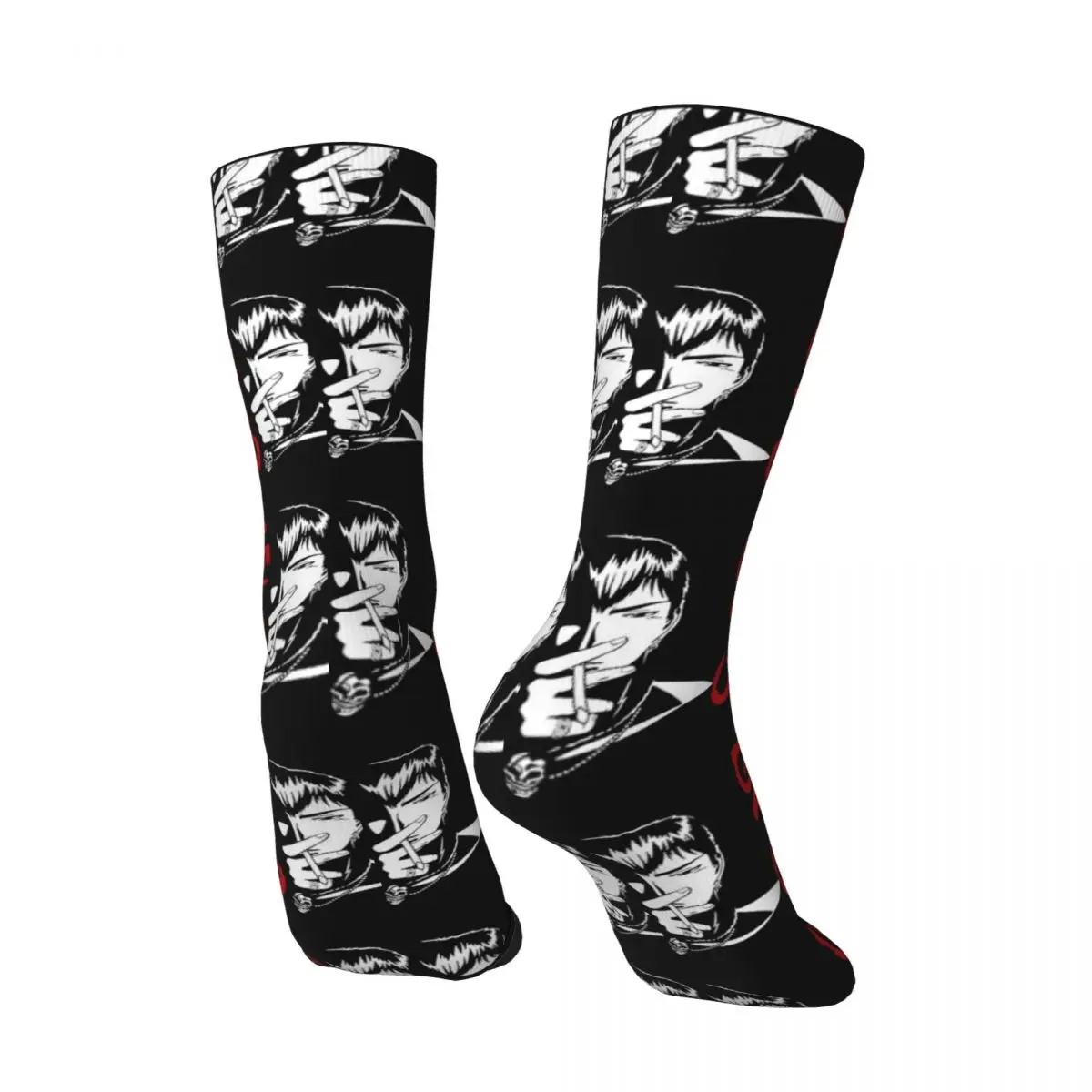 Crazy Sock for Men Yoshizuka Yingji Harajuku Great Teacher Onizuka Happy Seamless Pattern Printed Boys Crew Sock Casual Gift