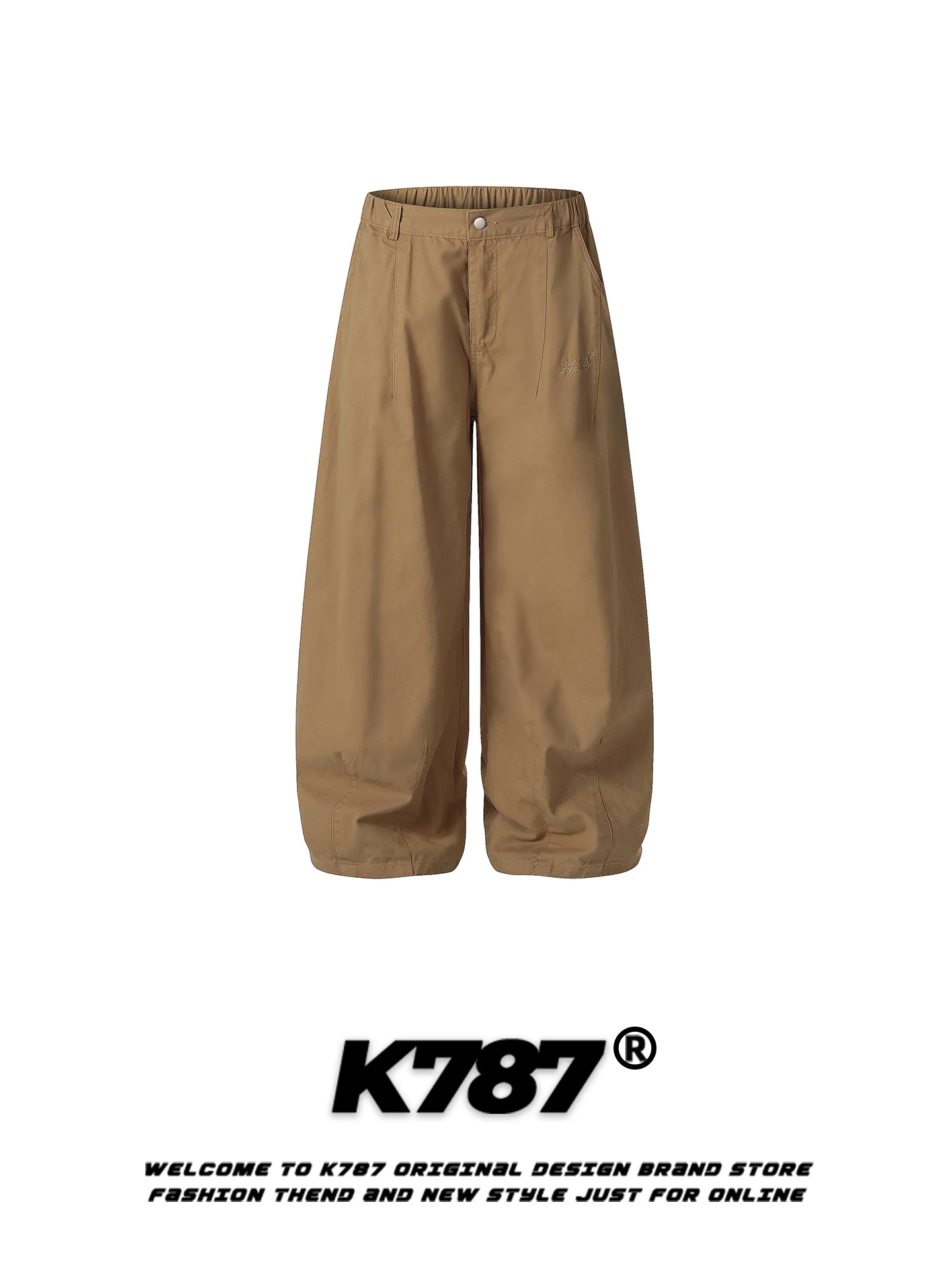 

Брюки K787 в американском ретро-стиле с вышивкой, повседневные, унисекс, свободные, модные, однотонные, винтажные, широкие, прямого кроя