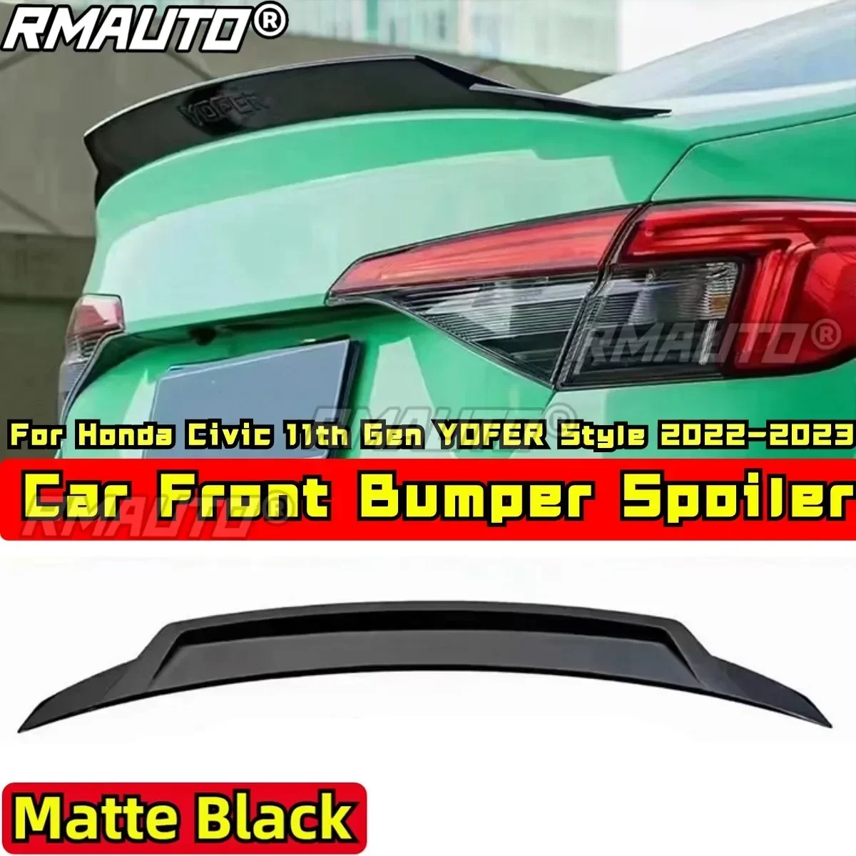 

Civic Rear Trunk Spoiler Matte Black YOFER Style Rear Trunk Wing Spoiler for Honda Civic 11th Gen 2022-2023 Car Accessories