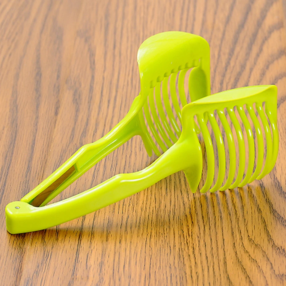 

Round Fruits Slicer Tomato Lemon Cutter Tool Plastic Safety Design Fruit Tongs Veggie Slicing Helper