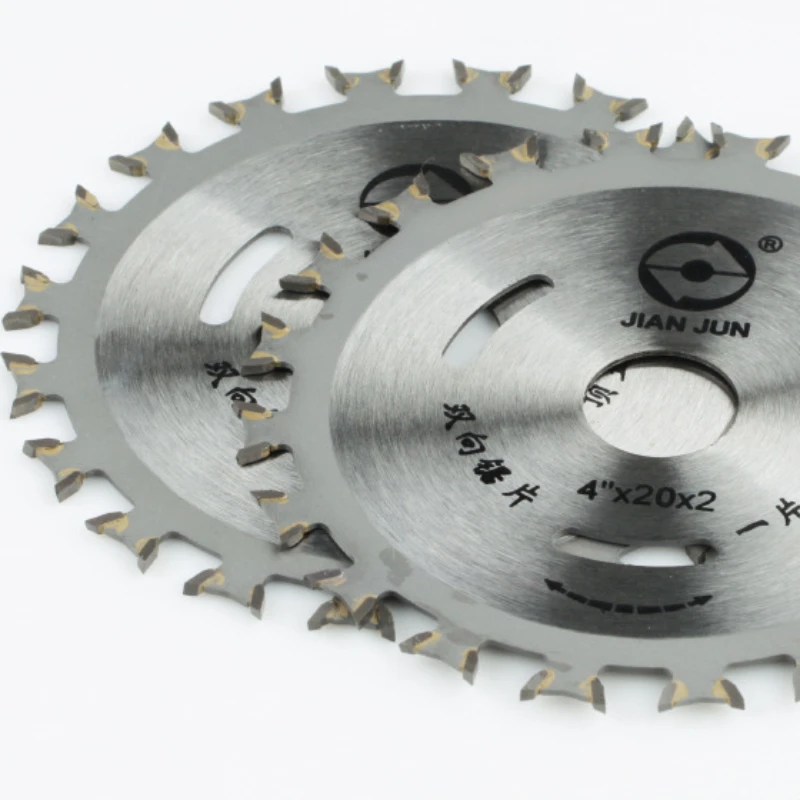 2Pcs 4 Inch 20T Two-Way Tooth Woodworking Saw Blade Front And Back Double-Sided Carbide Blade Cutting Disc For Mini Grinders
