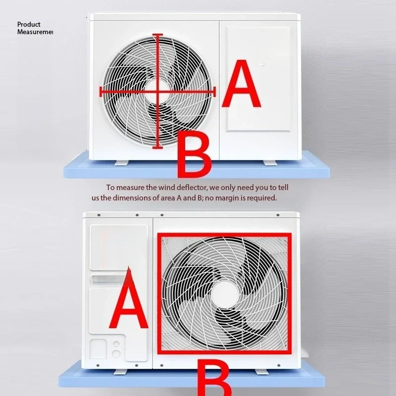 External AC Unit Wind Deflector, Windproof Air Guide Hood for Outdoor Air Conditioning Protection