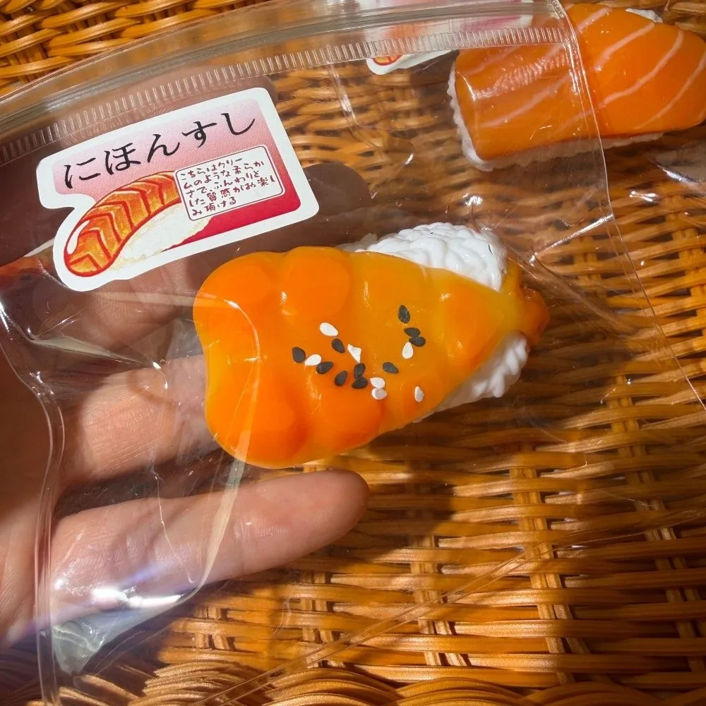 New Simulation Food Sushi Squeeze Slow Rebound Sweet Shrimp Sensory Fidget Silicone Creamy Soft Decompression Anxiety Relief