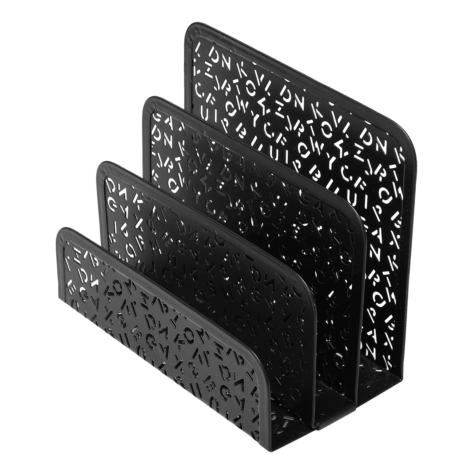 

File Holder for Desk Iron Envelope Rack Letter Organizer Magazine Storage Black Desktop