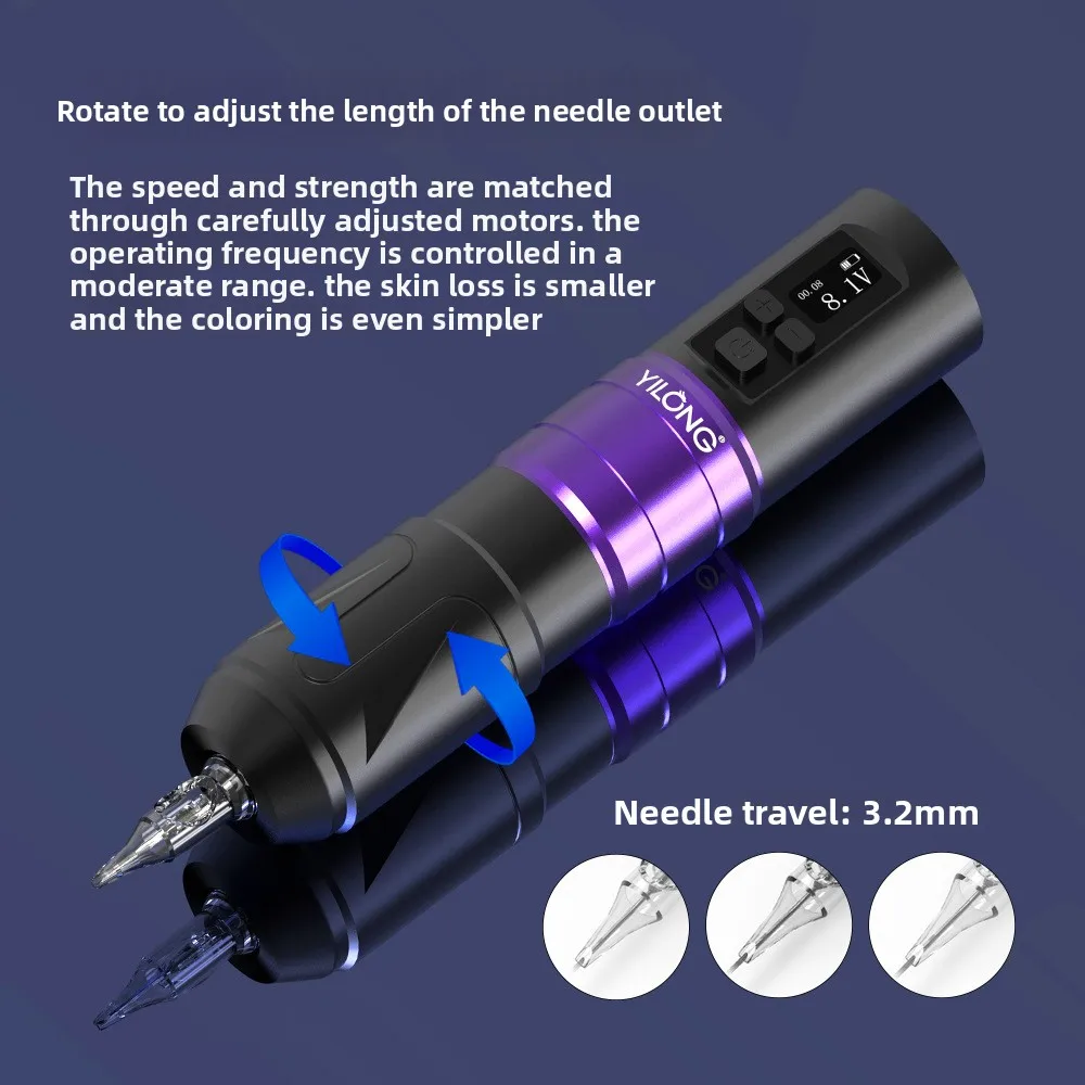 

: Аккумуляторная ручка для татуировки с беспроводной зарядкой. Полный комплект двигателя для татуировки и микроблейдинга для трансграничного питания.