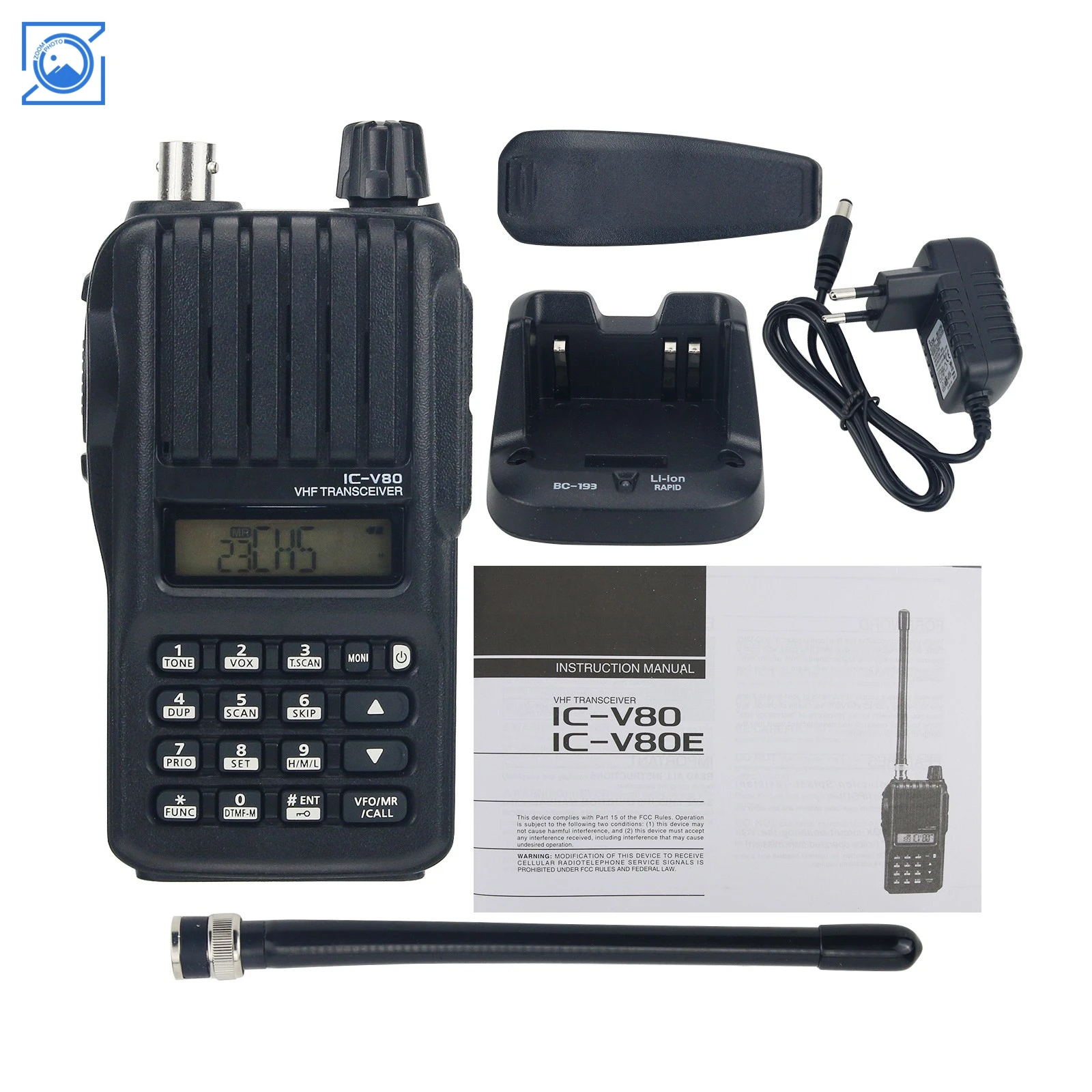 IC-V80E 5W 10KM VHF Transceiver Marine Transceiver Walkie Talkie with Emergency Alarm