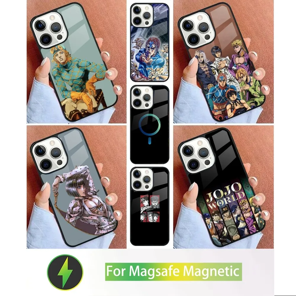 Anime J-JOJO Kujo Jotaro Phone Case For iPhone 15,14,13,12,11,Plus,Pro,Max Mini Magsafe Magnetic Wireless Charging