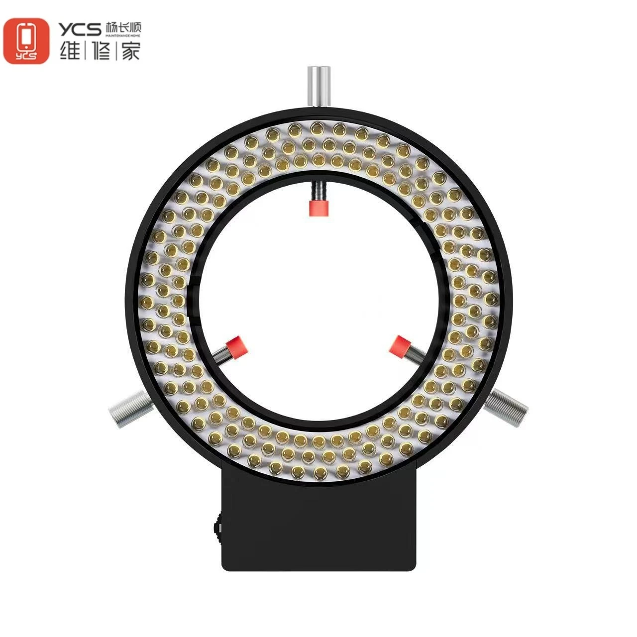 YCS 144-LED Ring Light with 6558 Zone Illumination, Adjustable Brightness for Soldering Phone Repair Microscopes Lighting Tools