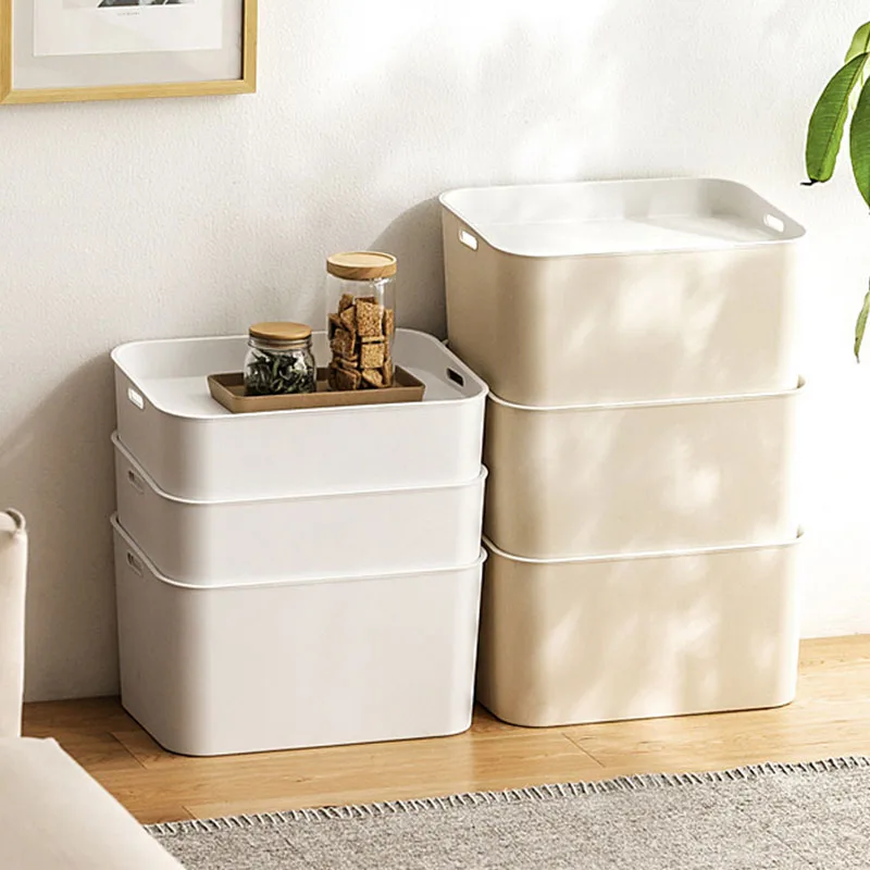 

Clothes Toys Storage Box Nordic Portable High Capacity Wardrobes Storage Box with Lid Books Toys Water Proof Home Organizer