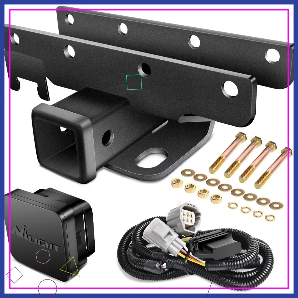 

Комплект приемника фаркопа 2 дюйма для Jeep Wrangler JK 2007-2018 гг., емкость 3500 фунтов с жгутом проводов
