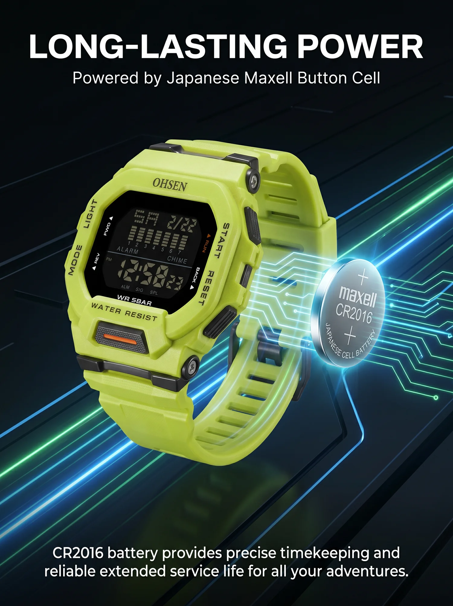 Outdoor Sport Watch for Men G Style Digital Mens Watches 50M Waterproof Green Hombre Male Tactical Electronic Wristwatch Gifts
