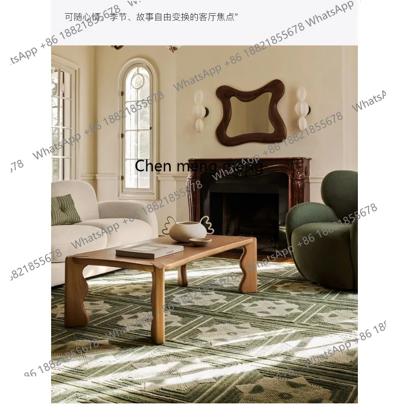 

Solid wood coffee table living room French medieval oak log edge table designer rectangle