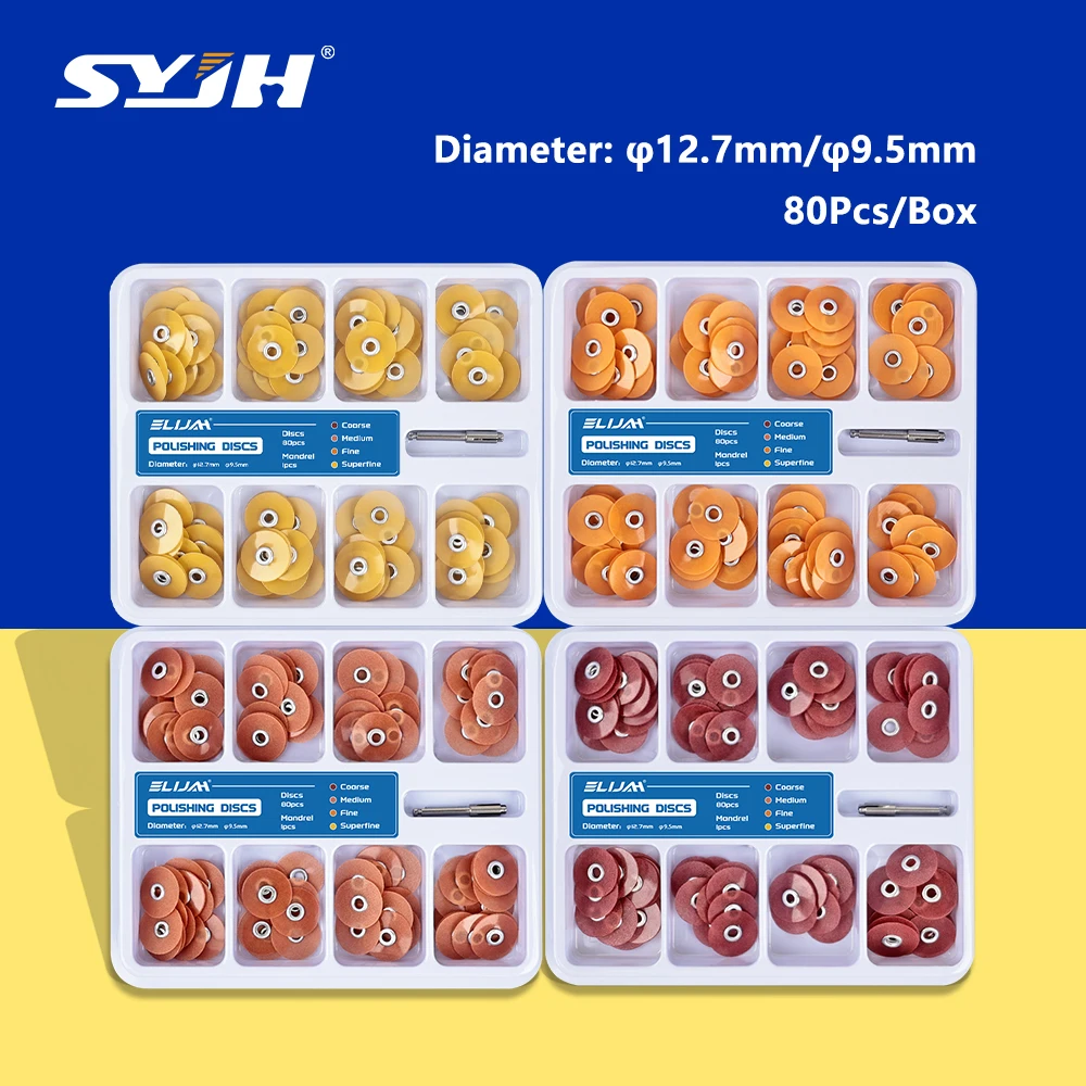 

SYJH 80Pcs/Box Dental Finishing and Polishing Discs Holding Rod Soflex Flexi Disc RA Shank Teeth Whitening Material Dentist