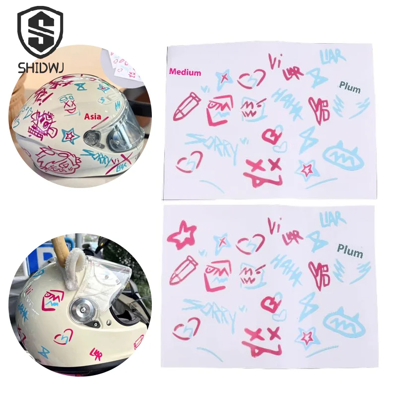 

2 Sheets Arcane Jinx Stickers Anime Car Window Laptop Stickers Cartoon Helmet Decorative Decal Waterproof Motorcycle Sticker